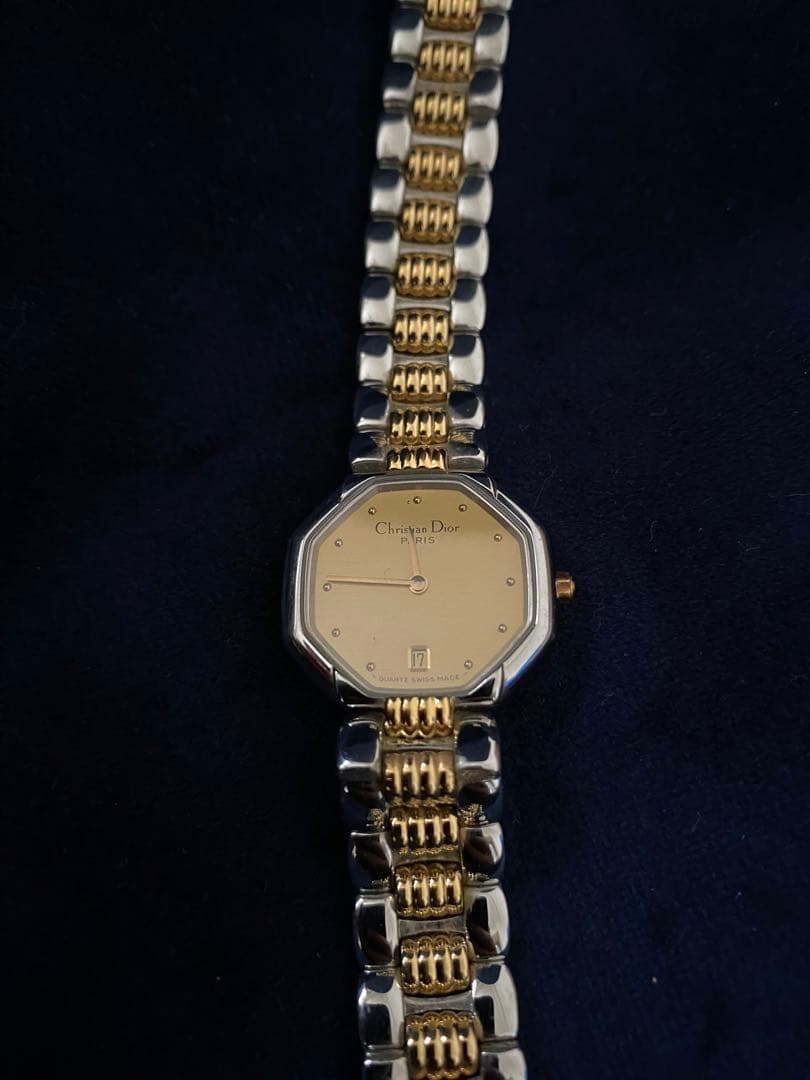 Christian Dior腕時計　ジャンク品 Christian Dior ブラックムーン バキラ ウォッチ 腕時計 ゴールド