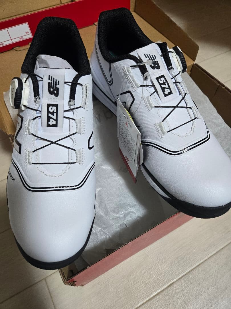 New Balance 574 ゴルフシューズ 女性用 ホワイト BOA