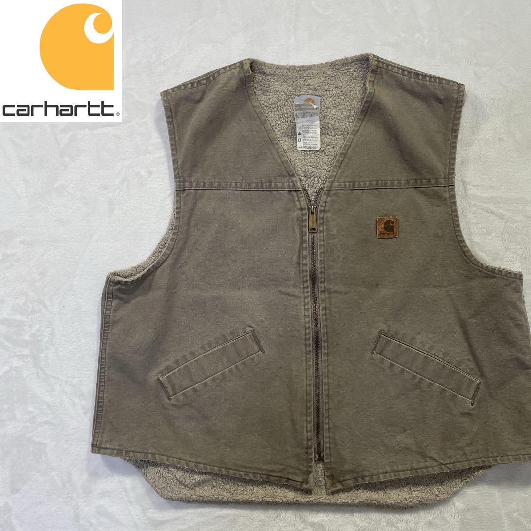 カーハート V13DES USA製 ダックベスト 裏地ボア XLベージュ - メルカリ