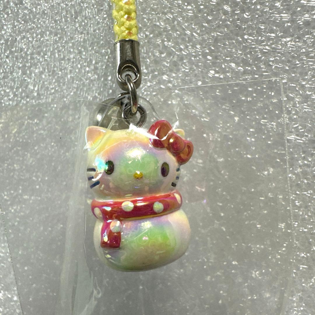 USJ 限定　雪だるまキティ ストラップ 虹色 鈴付き
