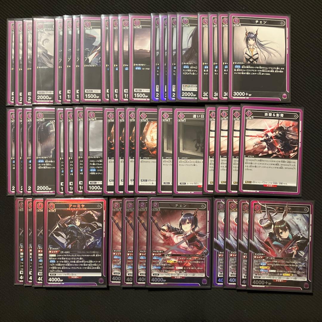 ユニアリ アークナイツ 紫 アーミヤ チェン デッキ 調整パーツ付き