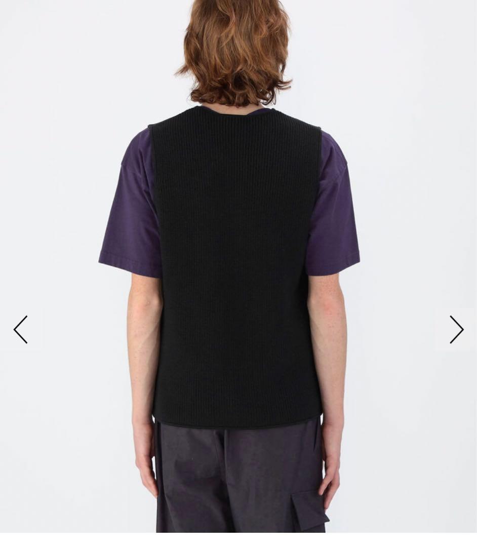 CABaN コットンカシミヤフラワーエンブロイダリークルーネックベスト M