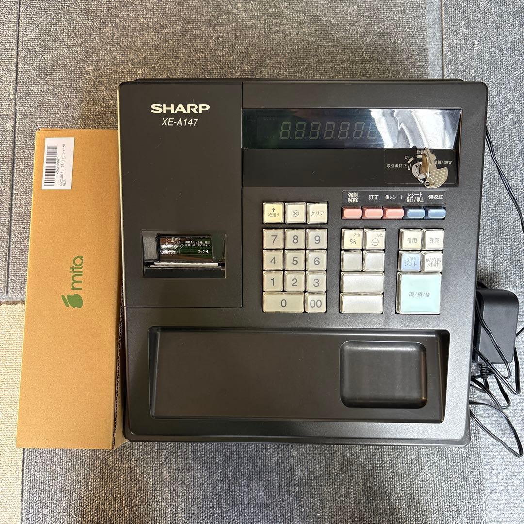 モモ　SHARP XE-A147 レジスター　新品レジロール付き