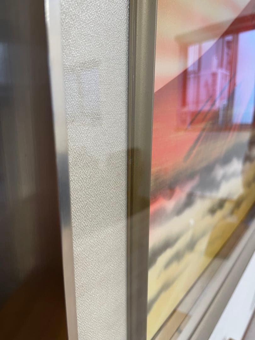 中島秀峰 秀峰 日本絵画 絵画 赤富士 富士山 スチール額装 風水