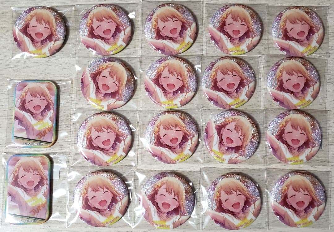 プロセカ 花里みのり グリッター缶バッジ スクエア缶バッジ セット