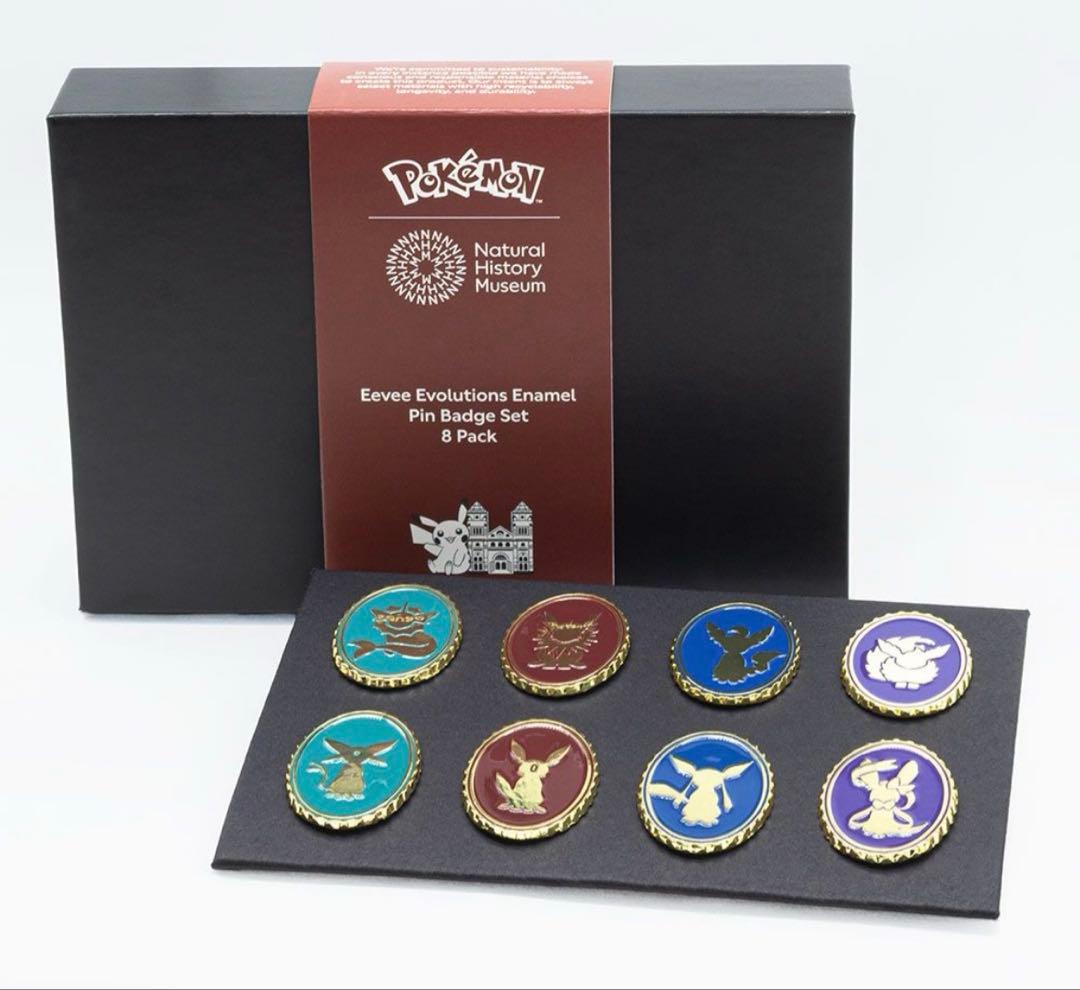 【限定品】ポケモン30周年 ロンドン自然史博物館コラボ　ピンバッジ 8個セット