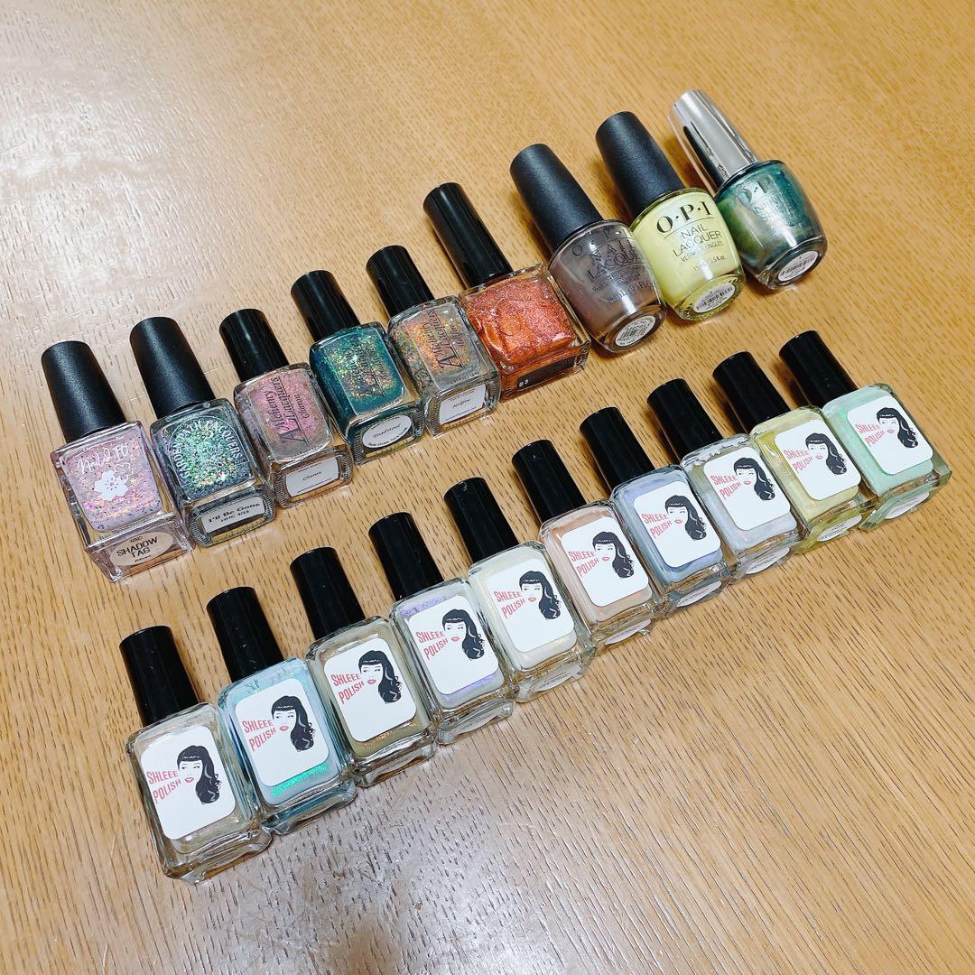 shleee polish OPI などマニキュア19本まとめ売り O・P・I（オーピーアイ） 速乾 ネイルカラー ISL M83 M84 M85 M86 M87