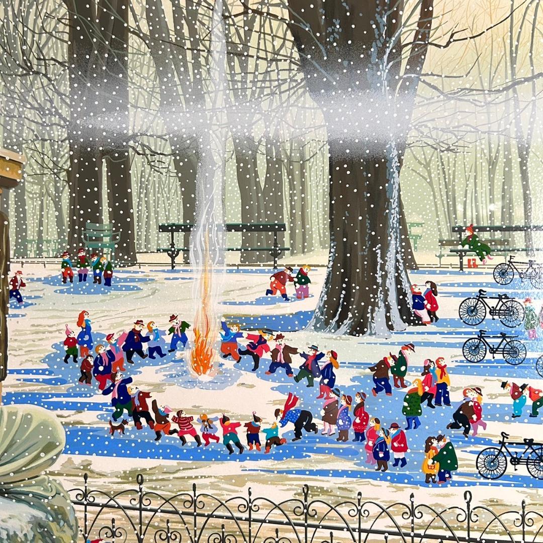 最終値下げ】美品 ヒロ・ヤマガタ「子供達の雪祭り」シルクスクリーン