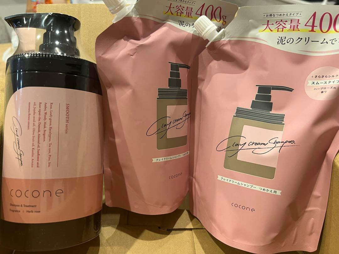 cocone クリームシャンプー 400g 新ボトル　本体と詰替2個セット　新品