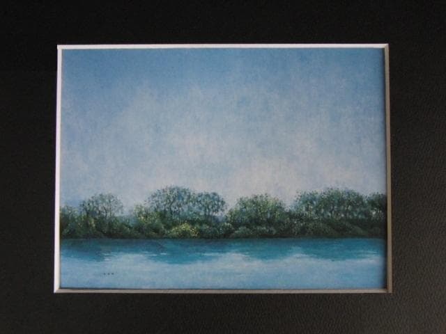 入江観、【遊水II】、希少な額装用画集より、新品額装付