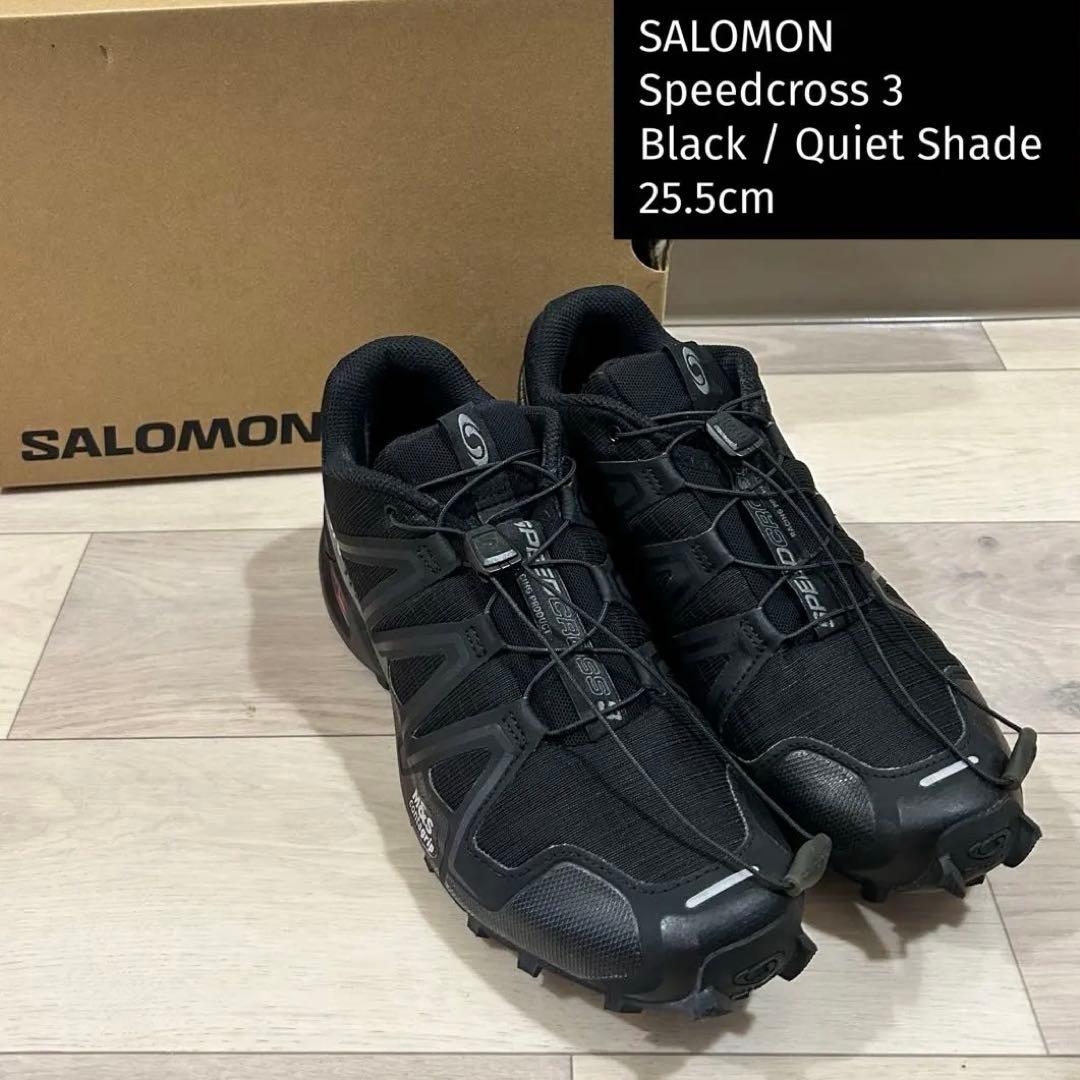 靴 SALOMON SPEEDCROSS 3 Black/Quiet Shade