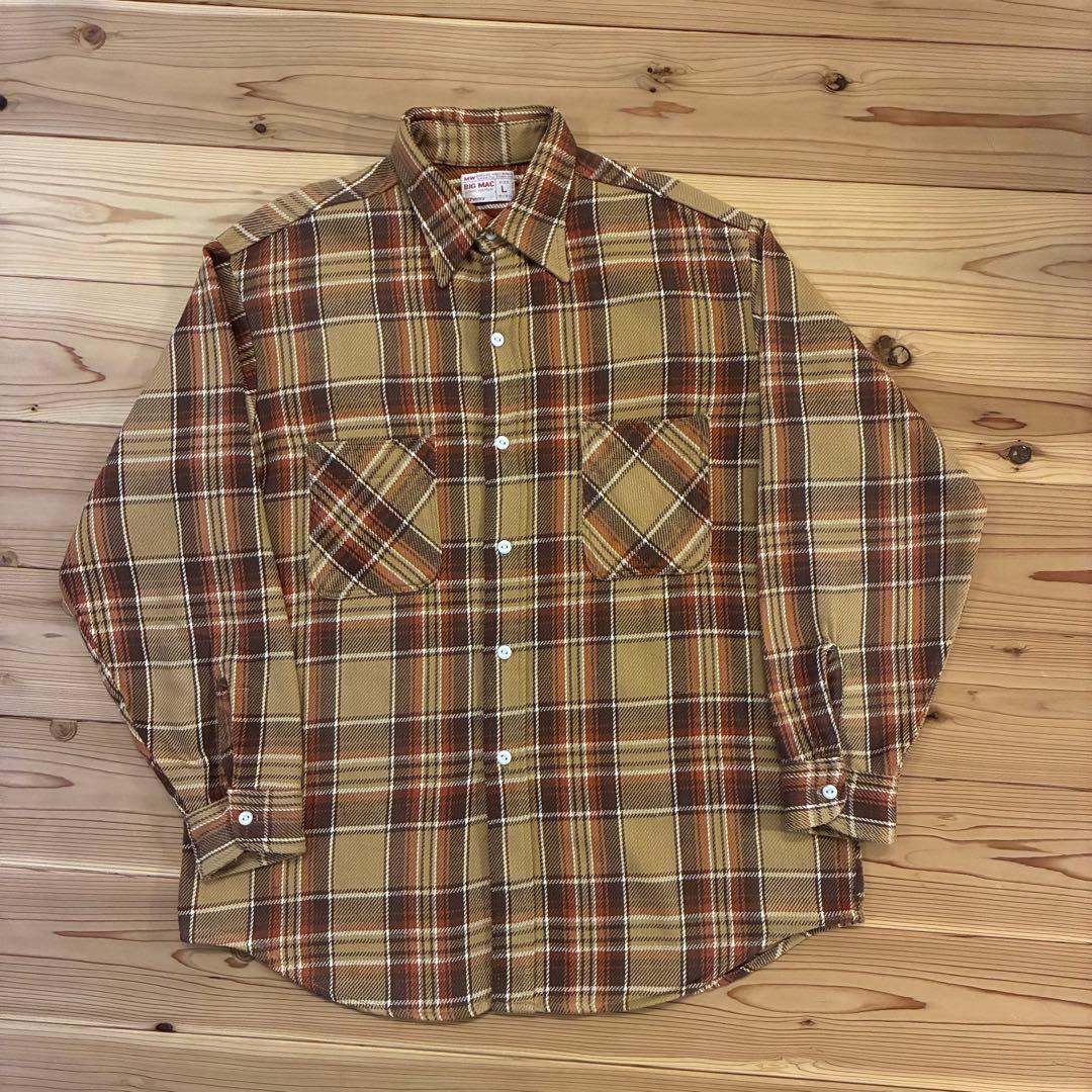 70s BIG MAC ヘビーネルシャツ　L