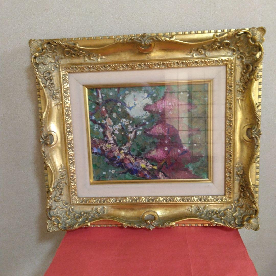 海老原昭治画伯-直筆-古都の梅-