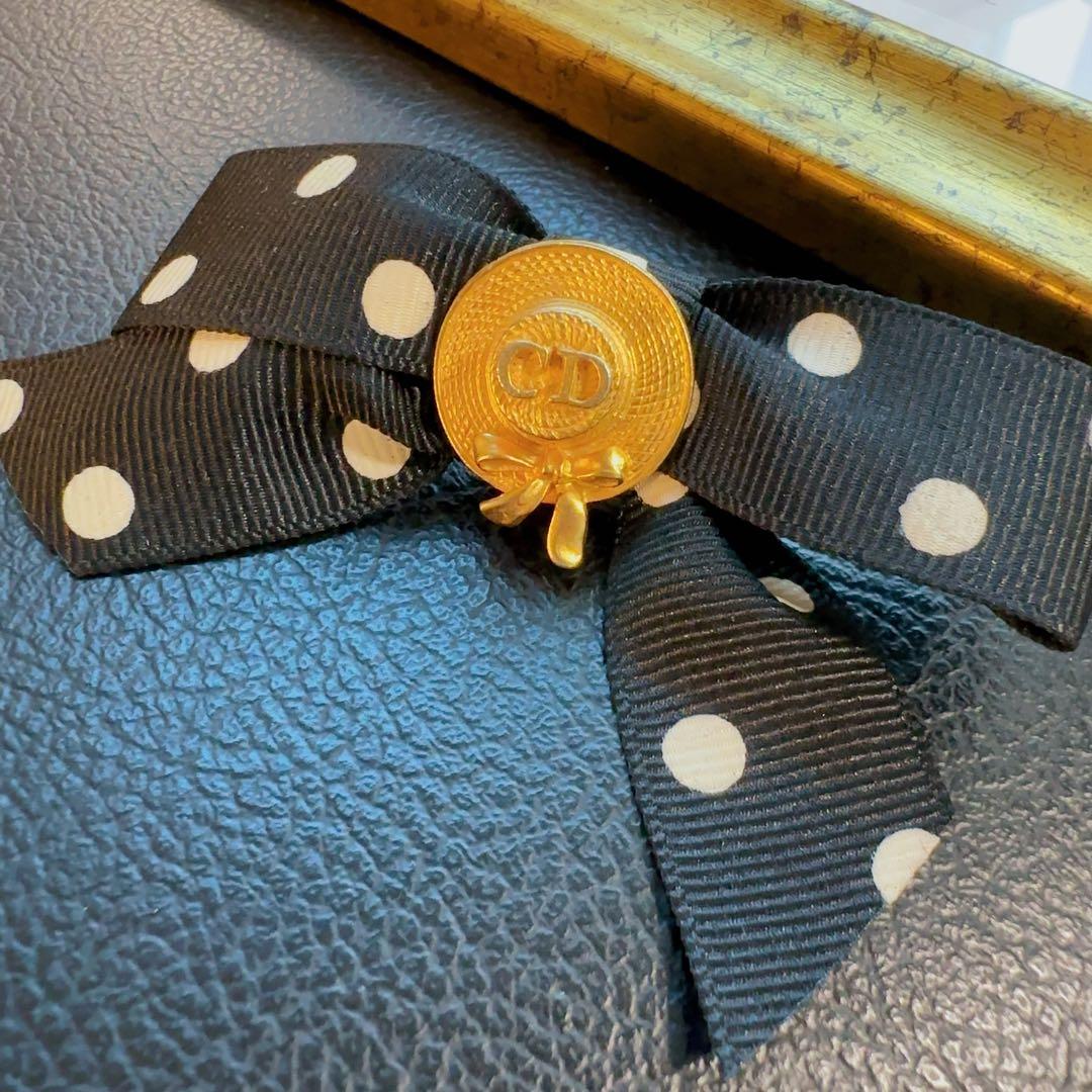 クリスチャンディオール ドットリボン ブローチ ヴィンテージ - メルカリ