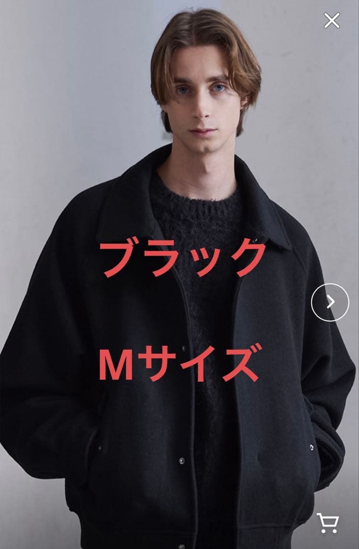 【CLEL】ウールブレンド テックメルトン2wayブルゾン　ブラック　Mサイズ