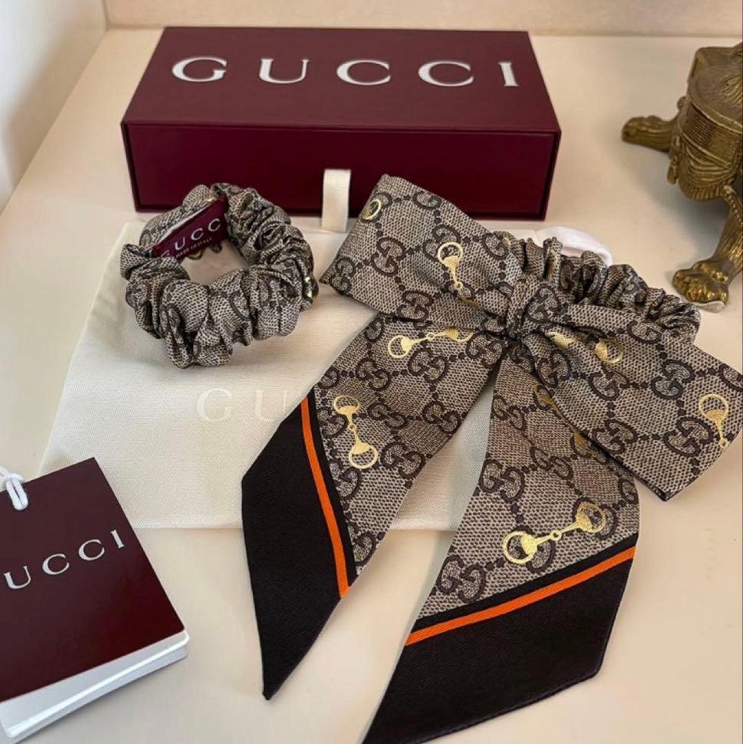 よっちさん専用』GUCCI GGパターン リボン シュシュ ホースビット