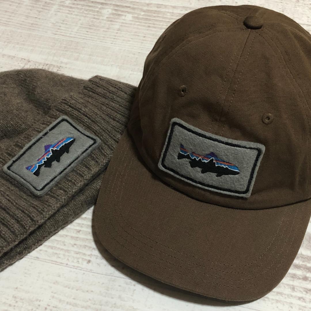 気分しだいセット‼️ パタゴニア トラウト・パッチ キャップ&ビーニー セット