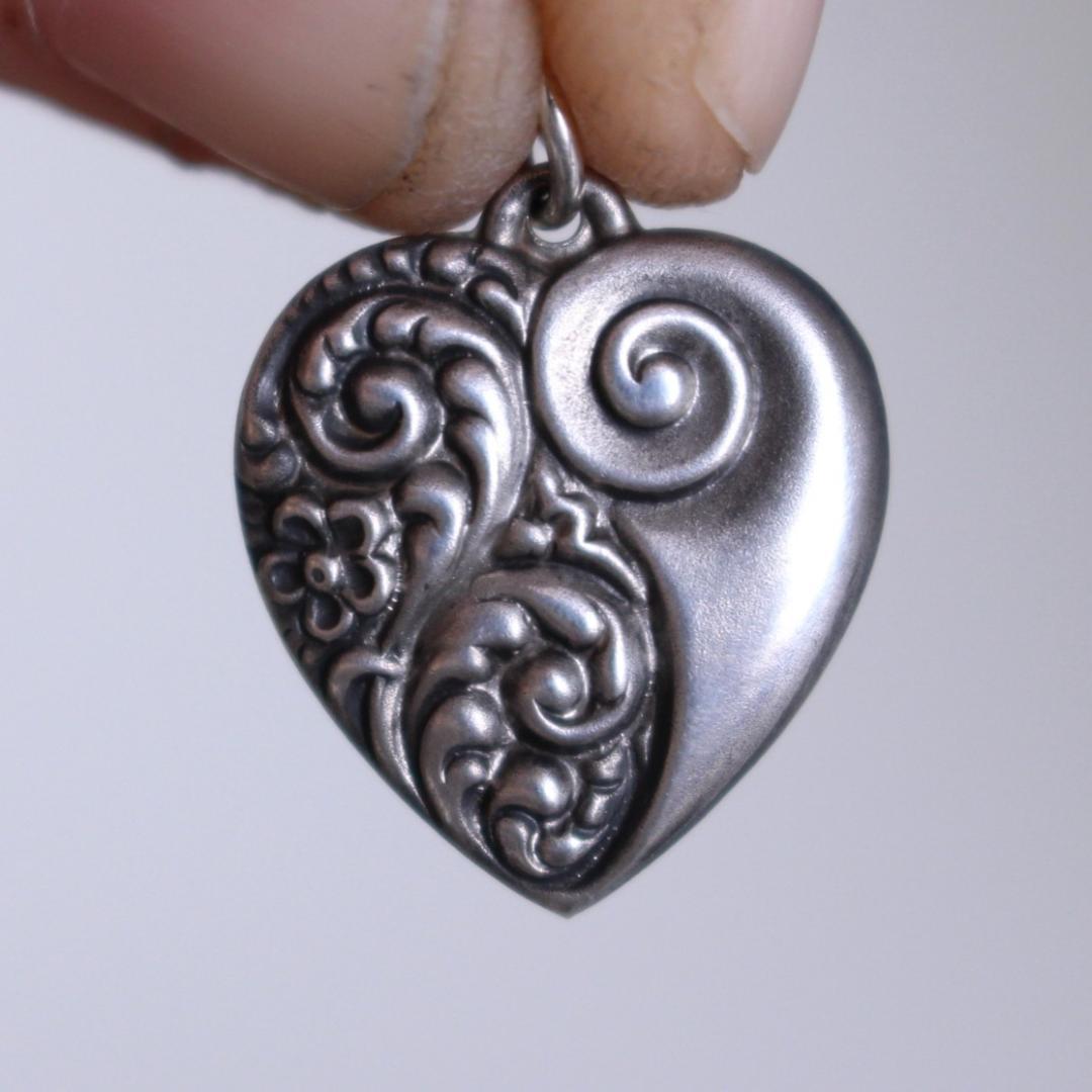 30s スウィートハートジュエリー WW2 シルバー 勿忘草 渦巻 スクロール