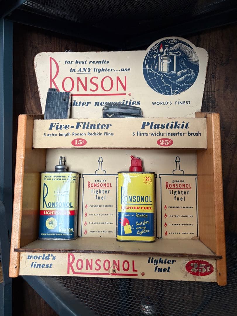 レア‼︎RONSON ストアディスプレイ&オイル缶、ライタースペシャルセット RONSON ギフトボックス オイル フリント付き ブランド ロンソン 専用