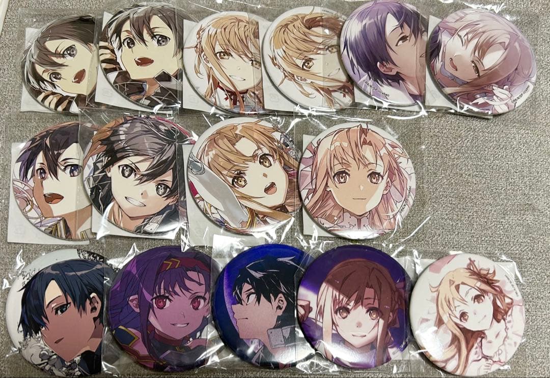 SAO ソードアート・オンライン 缶バッジ キリト アスナ ユウキ