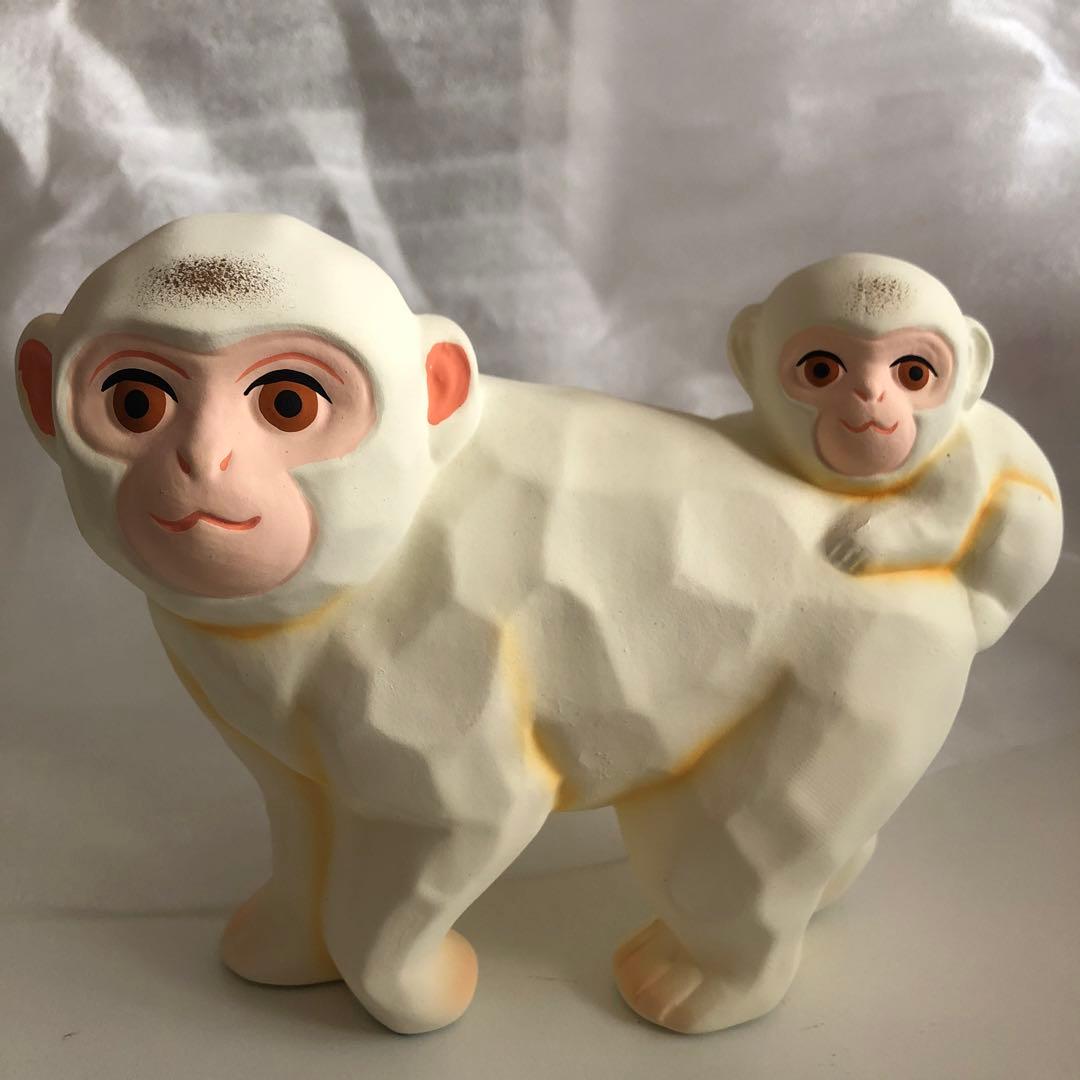 招福の申 丙申 申年 猿 さる 大神神社 三輪明神 陶製 干支置物 開運