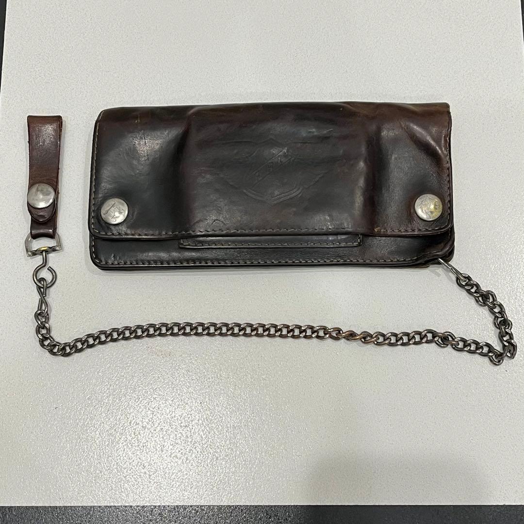 RRL ロゴ レザー トラッカー ウォレット チェーン 長 財布 ラルフ