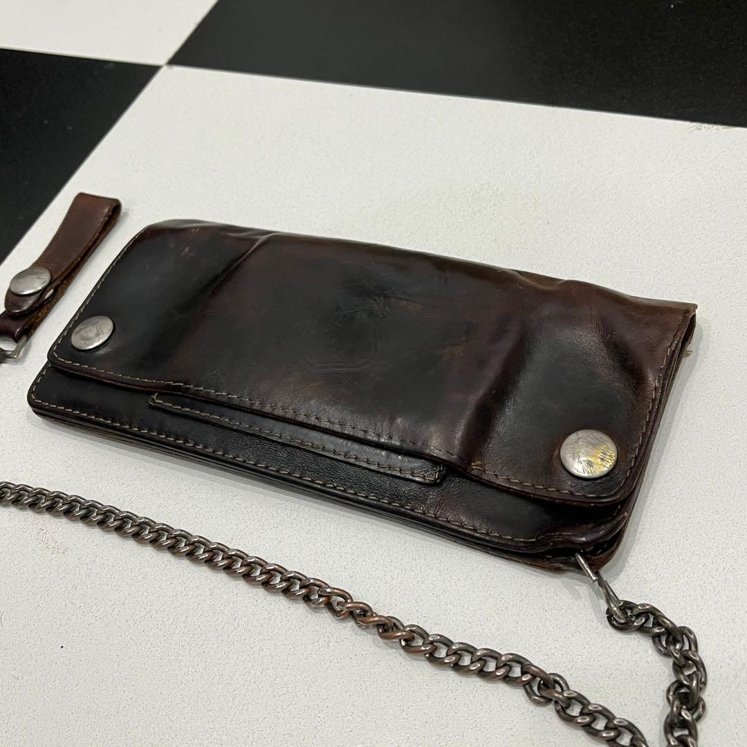 RRL ロゴ レザー トラッカー ウォレット チェーン 長 財布 ラルフ