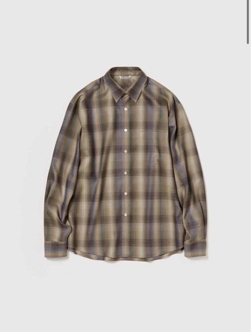 【AURALEE】SUPER LIGHT WOOL CHECK SHIRT