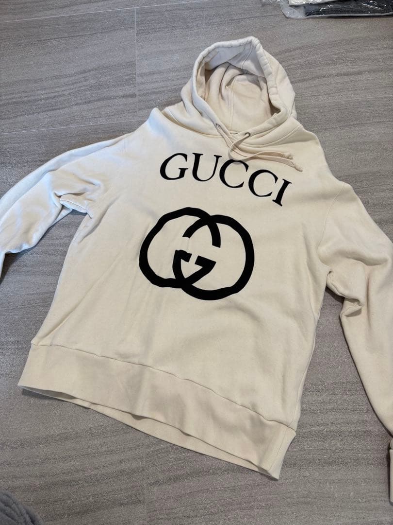 グッチパーカーホワイトメンズL ジャージ ホワイト（白）系 S GUCCI(グッチ) パーカー・フーディ