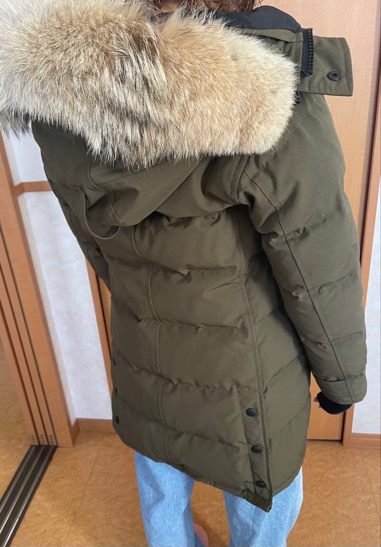 ☆良品☆カナダグースシェルバーンパーカ XS オリーブグリーンフード