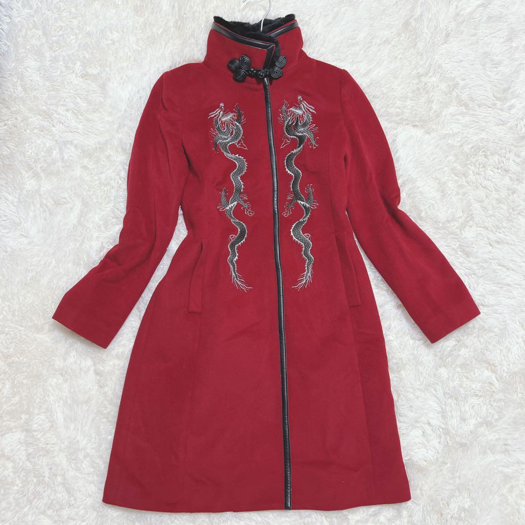 ヴィヴィアンタム コート 龍 ドラゴン 刺繍 赤 2 チャイナ 中国