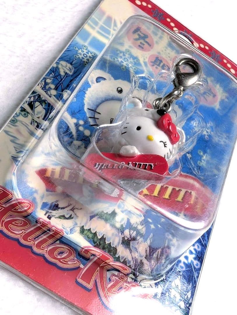 ご当地キティ 根付け 冬季限定 白くま スノーボード ファスナー