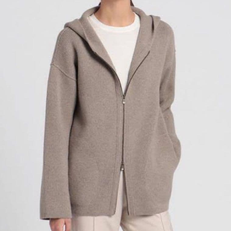 23AW・美品✨セオリーリュクス カシミヤ混 ダブルジップフーデッド