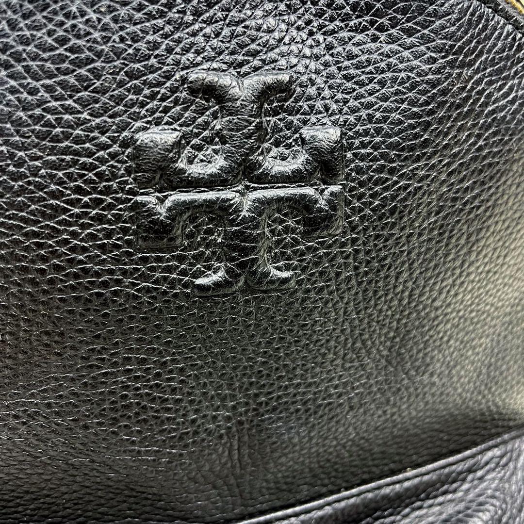 美品 トリーバーチ リュック エンボスロゴ シボ革 オールレザー 大容量