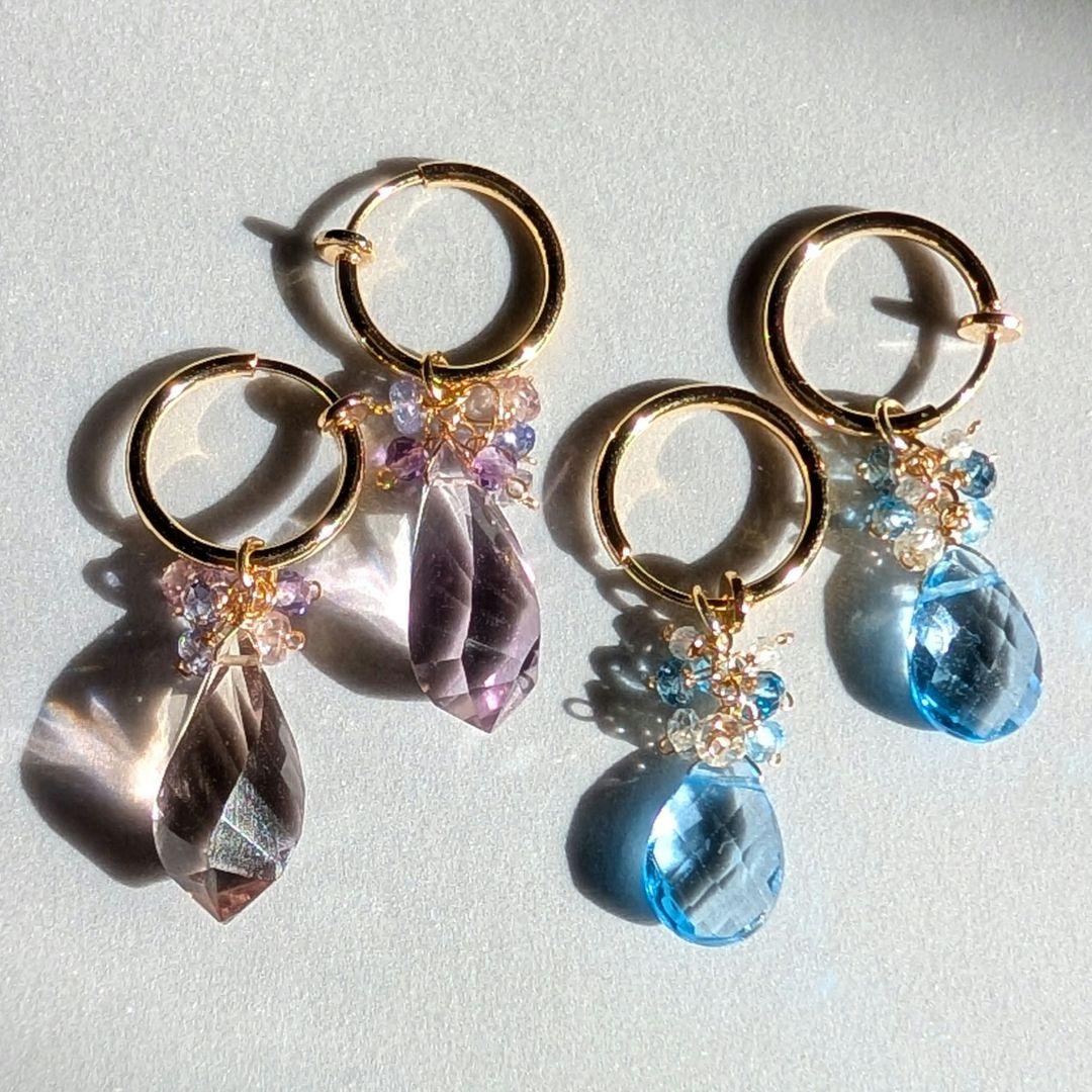 高品質✧︎スイスブルートパーズ ピアス