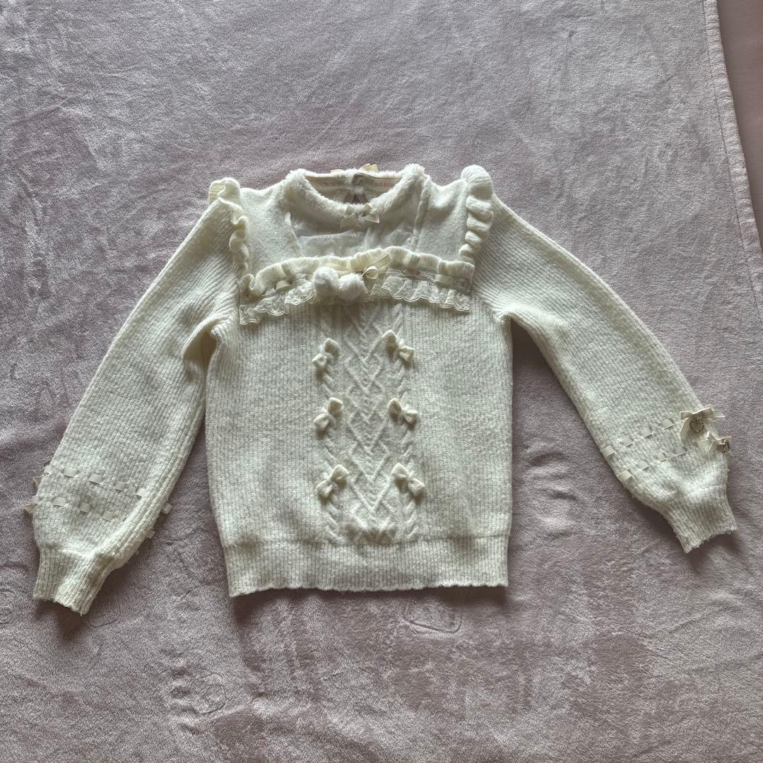 リズリサ モヘアタッチポンポンニットトップス - メルカリ