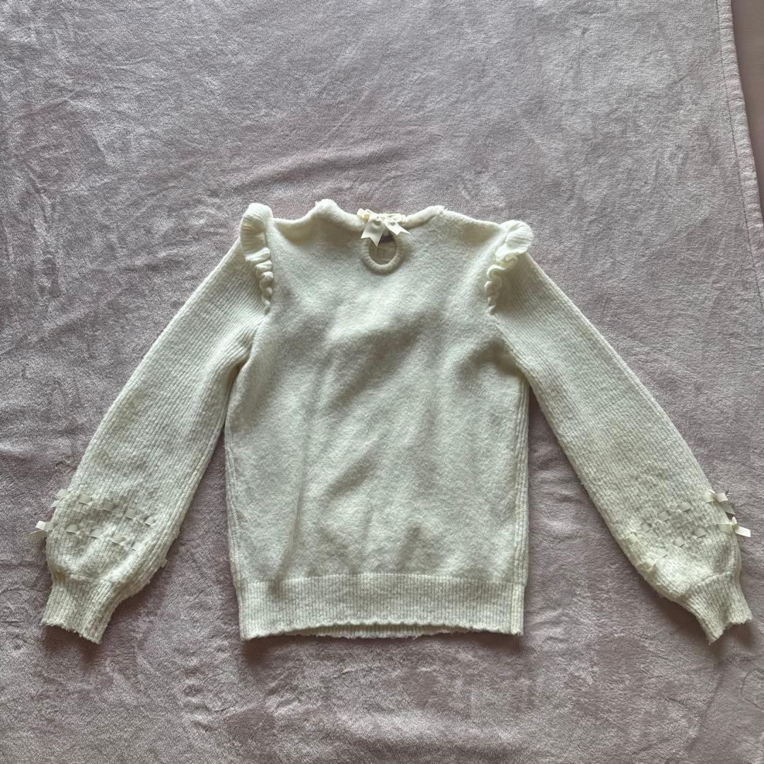 リズリサ モヘアタッチポンポンニットトップス - メルカリ