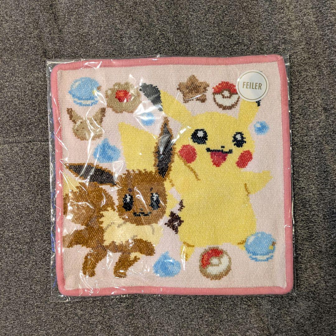 新品、未開封】フェイラー ポケモン ハンカチ ピカチュウ&イーブイ
