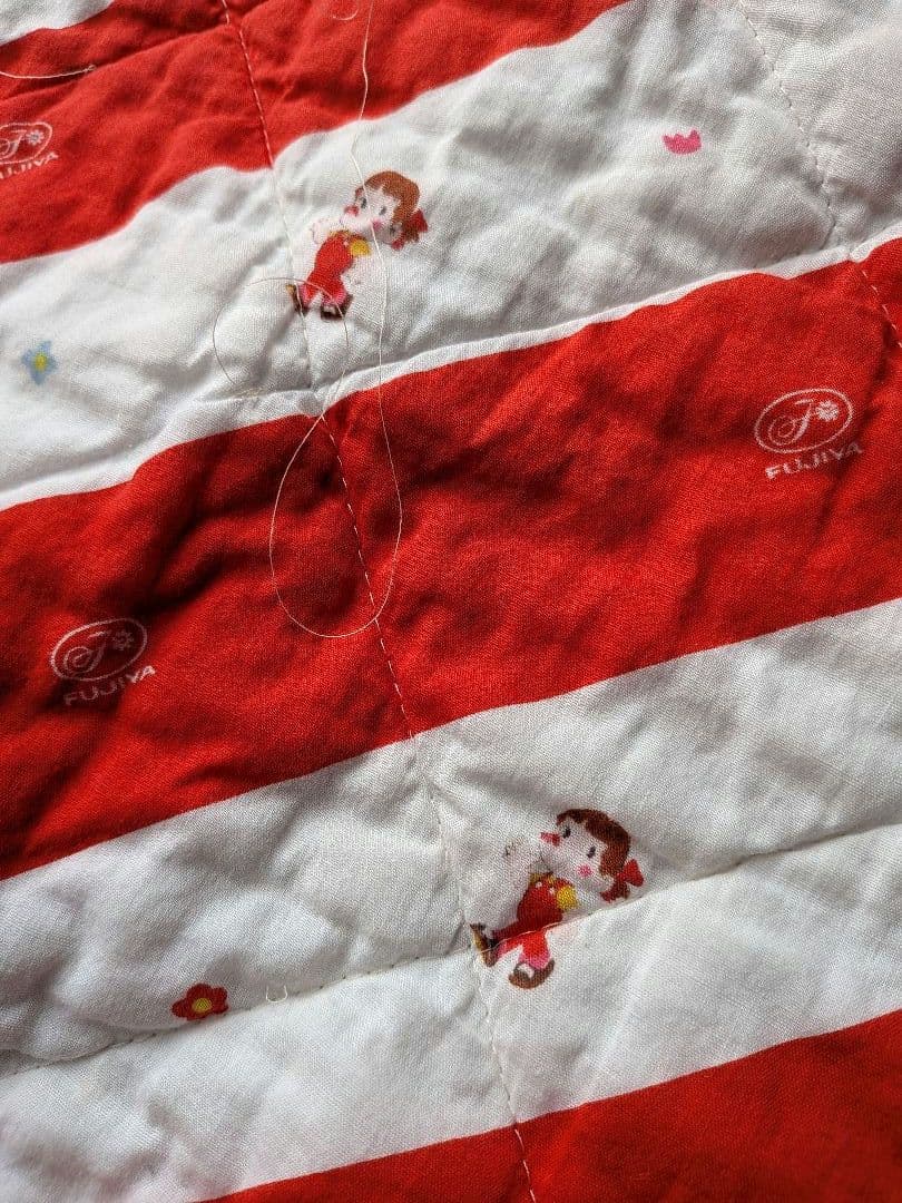 非売品 レア】ペコちゃん クッションブランケットストライプ