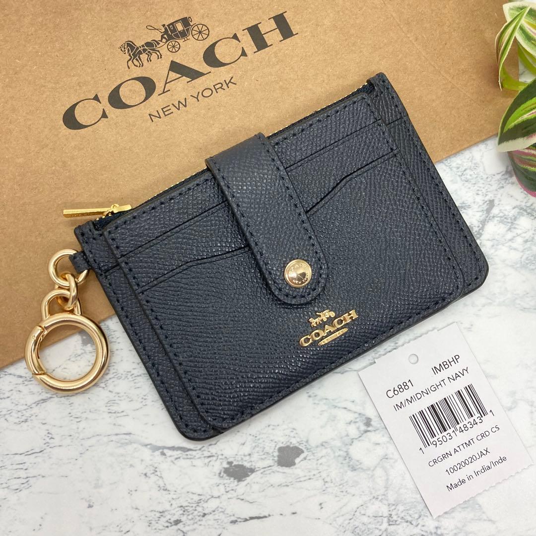 COACH コーチ　アタッチメント カード ケース　ミッドナイトネイビー