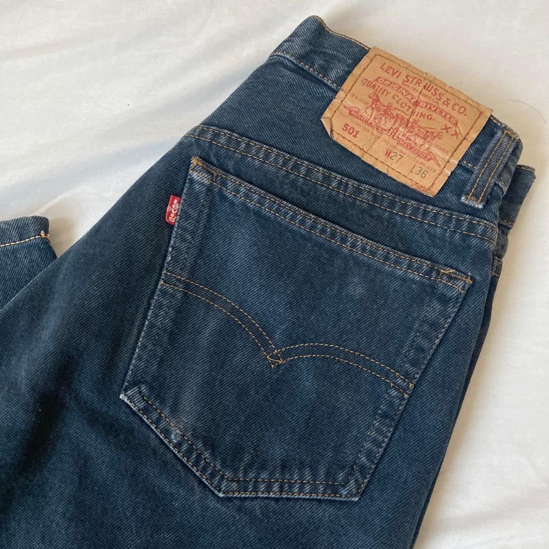 90s USA製　levis 501 w27 希少　ブラック　デニム