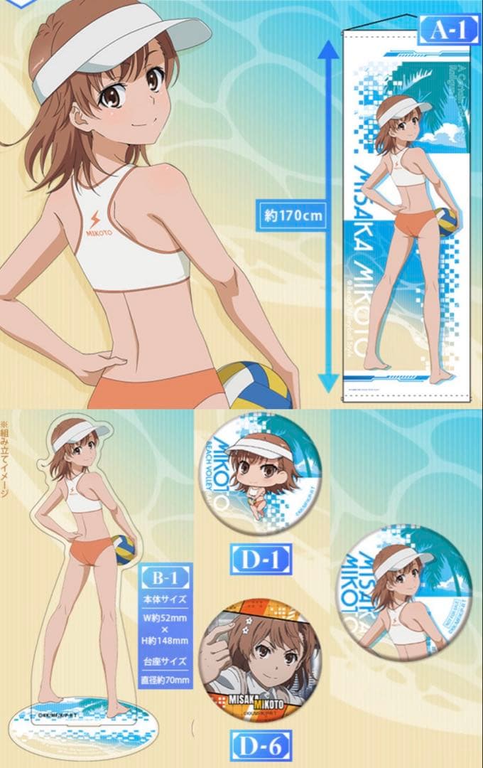 とある科学の超電磁砲 ビーチバレー 御坂美琴 セット とある科学の超電磁砲 御坂美琴 食蜂操祈 アクリルスタンド ビーチ