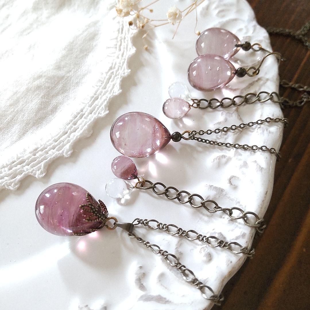 ちびさま専用◎手作り雫ガラスのネックレスとピアス他 11点おまとめ