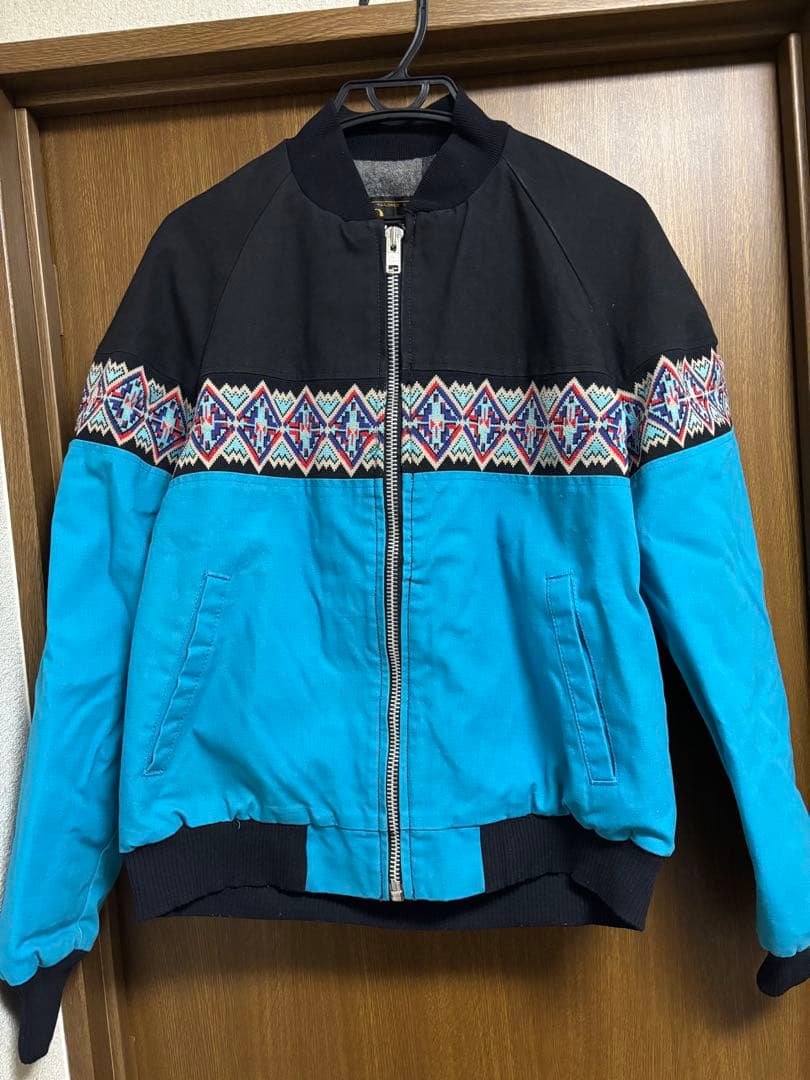 90s 80sDAVIS JAMES ネイティブ柄 ワークブルゾン