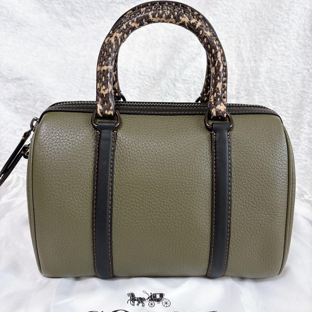 未使用級✨コーチCOACH ルビーサッチェル 25 グリーン C8533 バッグ