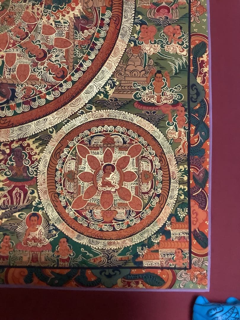 《 チベット密教　新品　1点物 》 手描き　曼荼羅　仏陀　釈迦　仏画　仏教　a7