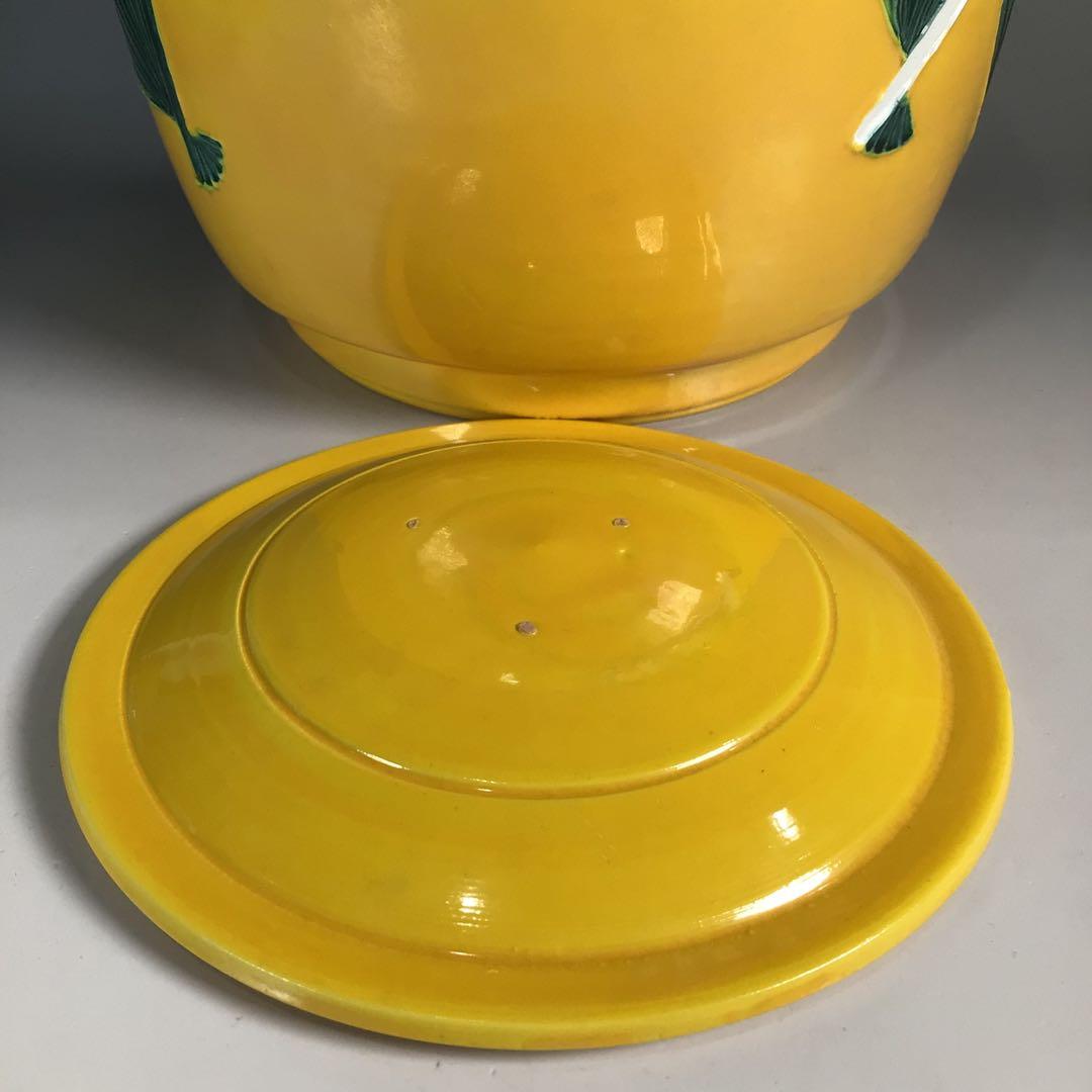 N421 皆具 『高野昭阿弥造』『黄交趾扇面文』『水指 建水 蓋置 杓