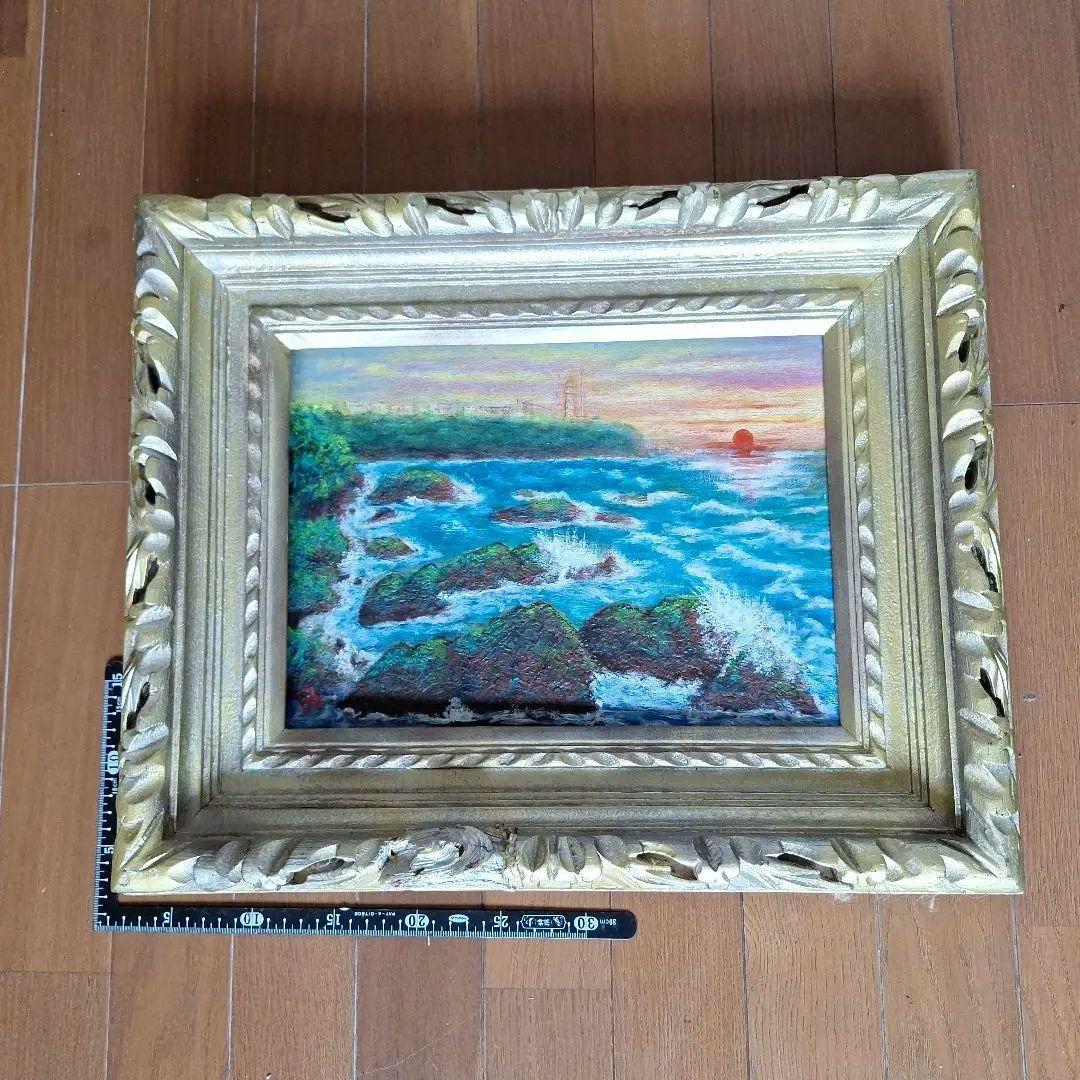 昭和59年制作　油絵　風景画　手作りの額縁付き 楽天市場】油彩画 松本弘 「里の民家」 F8号 油絵 額入り 風景画 真筆