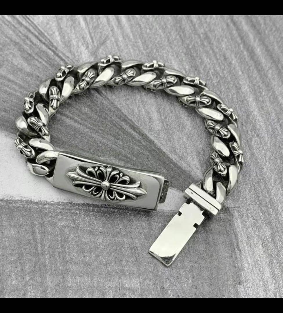T*b様 Chrom hearts シルバーチェーンブレスレット フローラル　ク