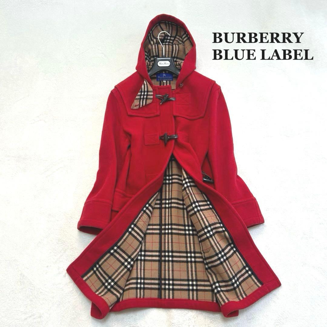 良好✨バーバリーブルーレーベル　ノバチェック フード　ダッフルコート　L 40